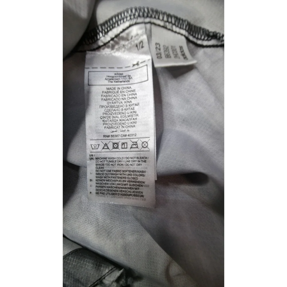 Adidas Men's Jacket  Medium Gray Liquid Camo Full Zip Track Polyester Wind Dry
